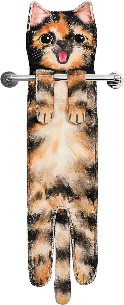 Cat Funny Hand Towels for Bathroom Kitchen
